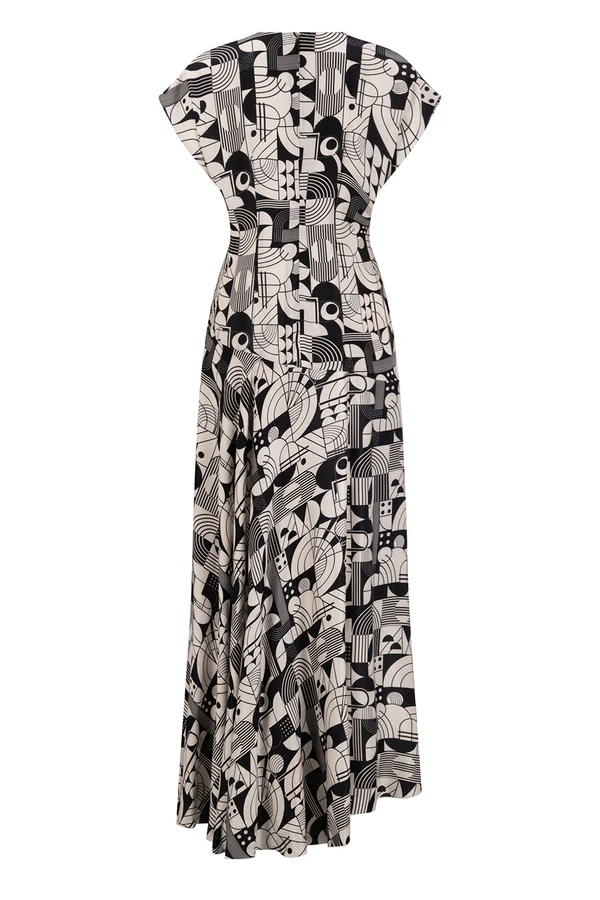 The Monochrome Elegance Maxi Dress