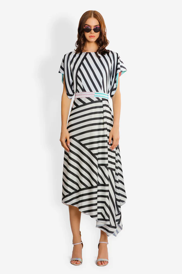 The Monochrome Elegance Maxi Dress